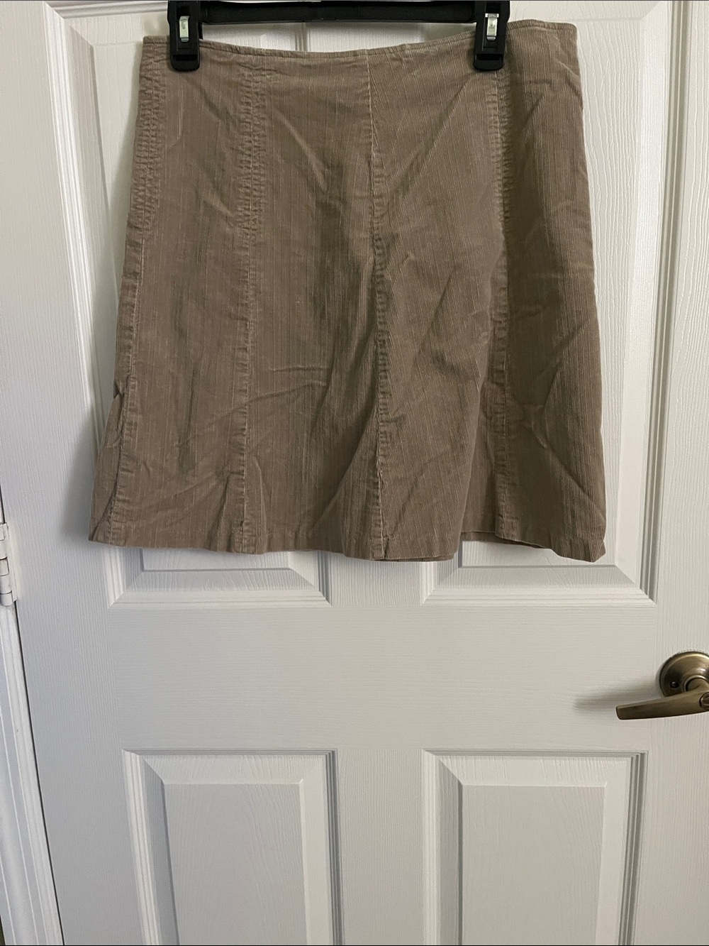 Taupe Corduroy A-Line Skirt - Classic Everyday Style